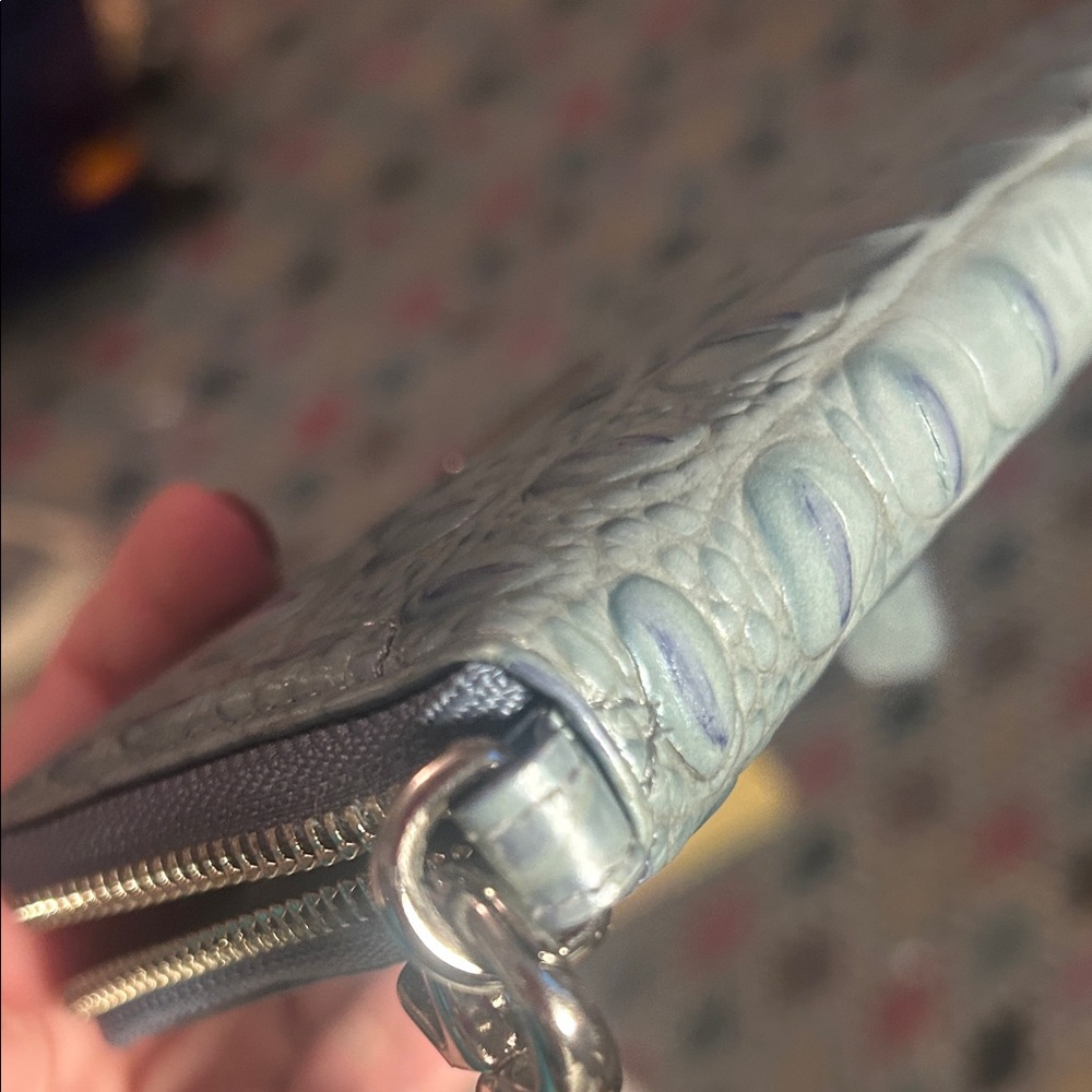 Brahmin Light Blue Croc-Embossed clutch/wallet - Picture 6 of 7